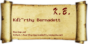 Kürthy Bernadett névjegykártya