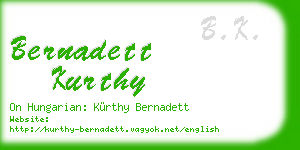 bernadett kurthy business card