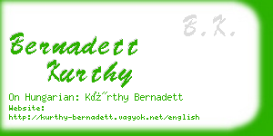 bernadett kurthy business card